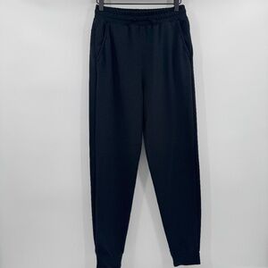 Nike Yoga Joggers Womens Small Black Terry Pants Comfy Elastic Drawstring Waist